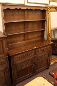Oak shelf back dresser, rectangular oak dining table,