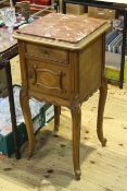 Pair Continental marble topped pot cupboards,
