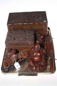 Two camphor wood boxes, Indian carved wood box,