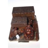 Two camphor wood boxes, Indian carved wood box,