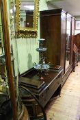 Early 20th Century mahogany triple door wardrobe and dressing table together with a cabriole leg