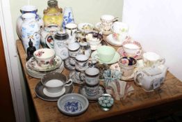 Collection of Oriental and other china including cabinet cups and saucers,