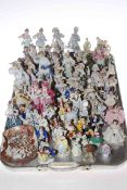 Large collection of Continental figurines and Oriental dish