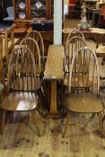 Ercol drop leaf dining table and six quaker back chairs