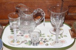 19th Century cut glass jug, 19th Century rummer,