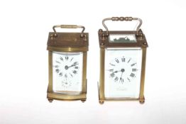 Two brass cased carriage clocks