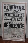 Auction poster, dated 1922,