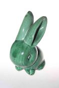 Bourne Denby green-glazed large model of a rabbit
