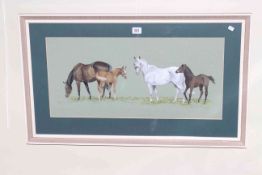 Dennis Campbell Kirtley (1924-2011) Mares and Foals, signed and dated 1975, watercolour,