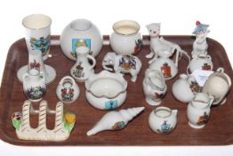 Collection of crested wares including Goss
