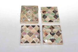Four 19th Century abalone and mother-of-pearl card cases