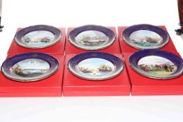 Set of six Spode 'Armada Series' wall plated with boxes