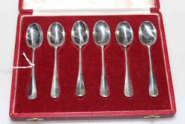 Set of six silver spoons displaying six different town marks,