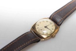 Vintage 9 carat gold cased wristwatch