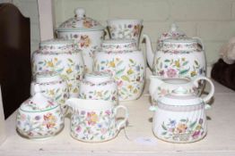 Collection of Minton Haddon Hall including three piece tea set, ginger jars,