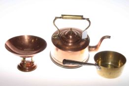 Brass and copper kettle,