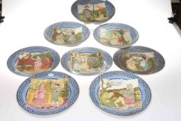 Wedgwood month plates and comports (Comports - April, May, June; Plates - March, May, August,