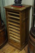 Early 20th Century oak tambour front filing cabinet, 113.5cm by 50.