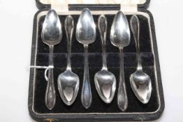 Set of six silver grapefruit spoons, Emil Viner,