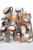 Collection of character and toby jugs including Royal Doulton