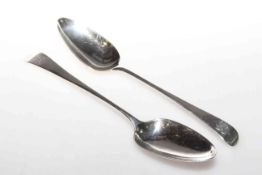 Pair of Georgian silver tablespoons, London 1789,