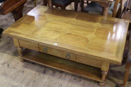 Barker & Stonehouse Flagstone two drawer, two tier low centre table,