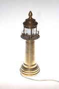 Brass lighthouse table lamp
