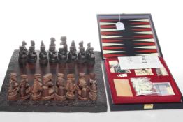 African chess set and backgammon