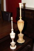 Two painted French style lamp bases