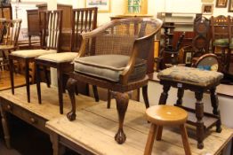 Pair Waring & Gillow inlaid mahogany side chairs,