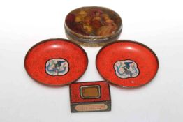 18th/19th Century lacquered oval snuff box,