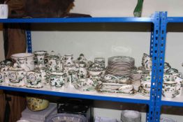 Collection of Masons 'Chartreuse' china including clocks, vases, planters, dinnerware,