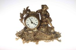 Ornate brass mantel clock