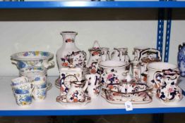 Collection of Masons 'Mandalay' and 'Regency' china including teapots, vases, planters,