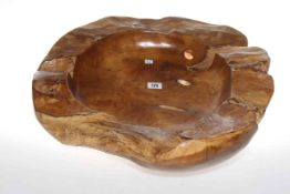 Naturalised carved wood fruit bowl