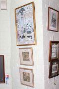 Collection of six pictures including pair of Walter Crane