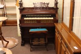 Victorian American pedal organ and stool