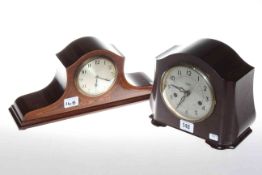 Edwardian mantel clock and Smiths Bakelite clock