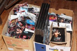 Two boxes of wrestling novelties including WWE