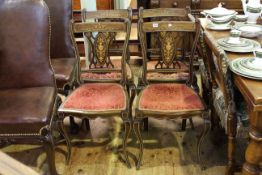 Set of four Victorian rosewood and satinwood parlour chairs