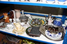 Assorted china, silver plated tea set, ginger jar, lcon,