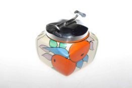 Clarice Cliff sugar cube box in the 'Oranges' pattern,