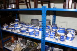 Large collection of blue, white and gilt Royal Worcester dinner and teawares,