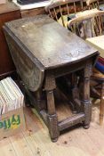 19th Century oak gate leg dining table