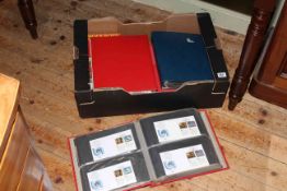 Box of stamps and albums