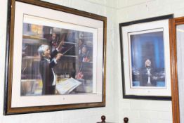 Two artist signed prints of Sir Leonard Bernstein