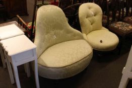 Two Victorian turned leg nursing chairs