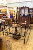 Victorian double black and brass bedstead