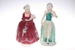 Two Katzhutte figures in Art Deco style,