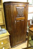 1920's/30's carved oak hall wardrobe and mahogany cabriole leg carver chair (2)